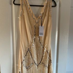 NWT ivory flapper sequin dress